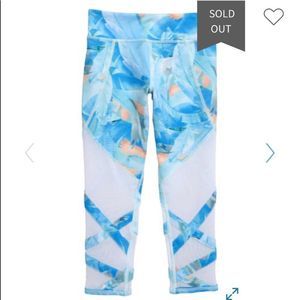 Zella Girls Print Crossover Crop Leggings Size 10/12